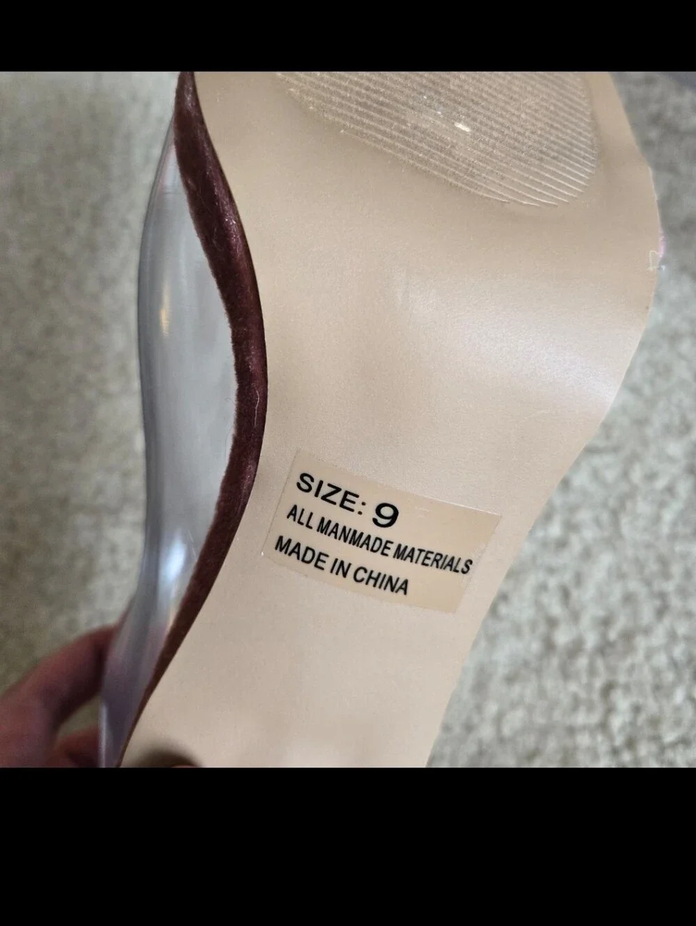QUPID blush pink velvet two-piece strappy shoes stiletto sandals heels Sz 9